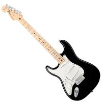 Photo FENDER STANDARD STRATOCASTER BLACK MAPLE GAUCHER