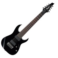 Photo IBANEZ RGIR28FE-BK - IRON LABEL - 8 CORDES - NOIRE