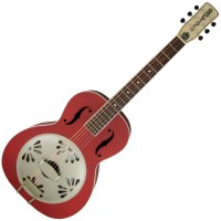 Photo GRETSCH GUITARS G9241 ALLIGATOR BISCUIT ROUND-NECK RESONATOR CHIEFTAIN RED