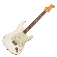 Photo FENDER 2016 LTD NAMM 64 STRAT RELIC AGED OLYMPIC WHITE