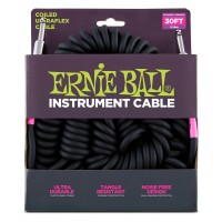 ERNIE BALL CABLE ULTRAFLEX COILED JACK/JACK - 9M BLACK