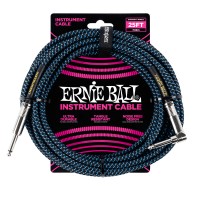 ERNIE BALL 6060 CABLE INSTRUMENT JACK/JACK COUD BLACK/BLUE 7,62M
