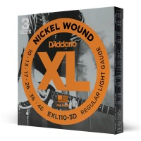 D'ADDARIO EXL110-3D NICKEL WOUND REGULAR LIGHT 10/46 PACK DE 3 JEUX