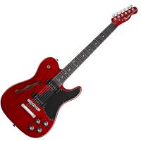 Photo FENDER TELECASTER THINLINE JA-90 JIM ADKINS CRIMSON TRANSPARENT