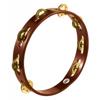 MEINL TAMBOURIN BOIS 10" BRASS JINGLES - AFRICAN BROWN