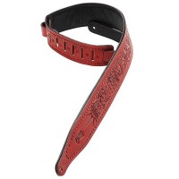 Photo LEVYS M17T01 SANGLE CUIR MOTIFS ZODIAC GRAVÉS CRANBERRY