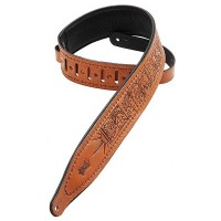 Photo LEVYS M17T01 SANGLE CUIR MOTIFS ZODIAC GRAVÉS TAN