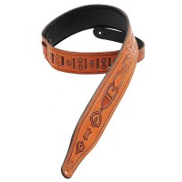 Photo LEVYS M17T02 SANGLE CUIR MOTIFS GEOMETRIC GRAVÉS TAN