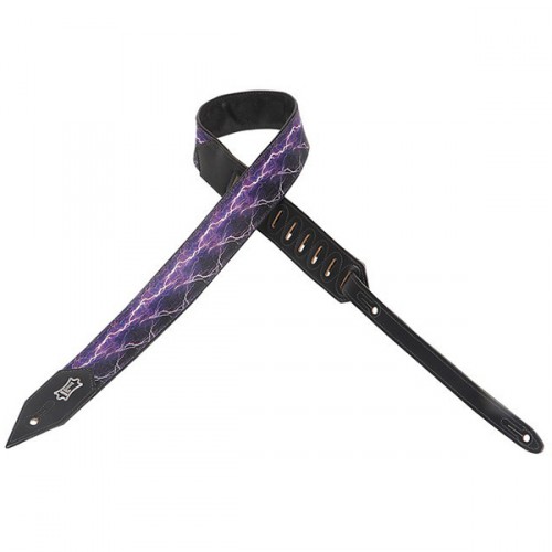 LEVYS MPG-- SANGLE POLYESTER ET CUIR IMPRIMÉ LIGHTNING STRIPES