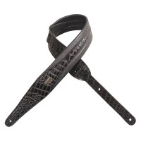 Photo LEVYS MSS100CR SANGLE CUIR SUPER REMBOURRAGE IMITATION CROCODILE BLACK