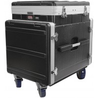 GATOR GRC12X10PU FLIGHT CASE REGIE SUR ROULETTES 12U TOP ET 10U DEVANT