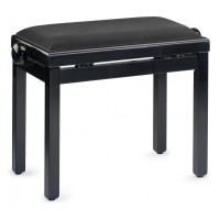 Stagg PB39 BKP VBK - Banquette Piano Noir Brillant + Velour Noir