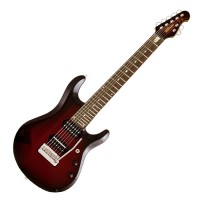 Photo MUSIC MAN JOHN PETRUCCI 7 PEARL RED BURST + INCR + TÊTE ASSORTIE