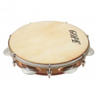 Photo GOPE PAC107T - PANDEIRO 10" CHORINHO CYMBALETTES TITANE PEAU ANIMALE