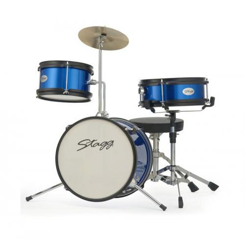 STAGG BATTERIE JUNIOR 3 FUTS + HARDWARE + SIEGE BLEU