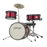 Photo STAGG BATTERIE JUNIOR 3 FUTS + HARDWARE + SIEGE ROUGE