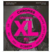 D'ADDARIO ECB81M XL CHROMES REGULAR LIGHT 45/100 MEDIUM SCALE