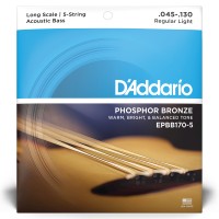 D'ADDARIO EPBB170-5 PHOSPHOR BRONZE 5-ST ACOUSTIC BASS 45/130 LONG SCALE