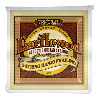 Photo ERNIE BALL FOLK 2061 EARTHWOOD BANJO 5-ST FRAILING LOOP END 80/20 BRONZE