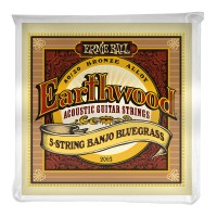Photo ERNIE BALL FOLK 2063 EARTHWOOD BANJO 5-ST BLUEGRASS LOOP END 80/20 BRONZE