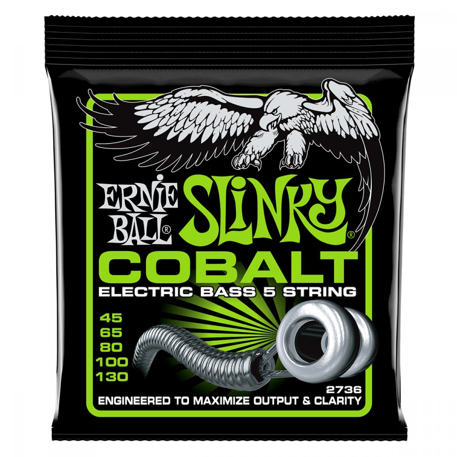 Ernie Ball 2736 Jeu de 5 cordes en cobalt pour basse 45-130 