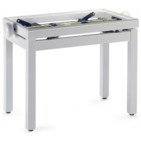 Photo STAGG PB39 WH P - BANQUETTE PIANO BLANCHE BRILLANTE
