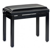 STAGG PB39 BKP SBK - BANQUETTE PIANO NOIR BRILLANT + SKAI NOIR