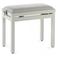 STAGG PB39 IVP VWH - BANQUETTE PIANO IVOIRE BRILLANT + VELOUR BLANC