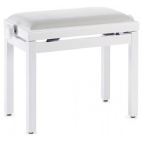 STAGG PB39 WHM VWH - BANQUETTE PIANO BLANC MAT + VELOUR BLANC