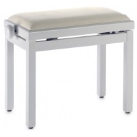 STAGG PB39 WHP VBE - BANQUETTE PIANO BLANC BRILLANT + VELOUR BEIGE