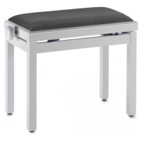 STAGG PB39 WHP VBK - BANQUETTE PIANO BLANC BRILLANT + VELOUR NOIR