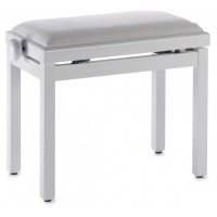 STAGG PB39 WHP VWH - BANQUETTE PIANO BLANC BRILLANT + VELOUR BLANC