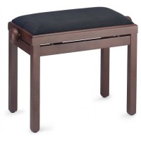 Photo STAGG PB39 MHDM VBK - BANQUETTE PIANO ACAJOU FONCÉ MAT + VELOUR NOIR