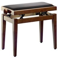 Photo STAGG PB39 WNP VBK - BANQUETTE PIANO NOYER BRILLANT + VELOUR NOIR
