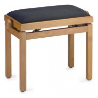 Photo STAGG PB39 CHLM VBK - BANQUETTE PIANO MERISIER CLAIR MAT + VELOUR NOIR