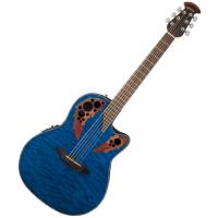 Photo OVATION CE44P-8TQ CELIBRITY ELITE PLUS TRANS BLUE QUILT MAPLE