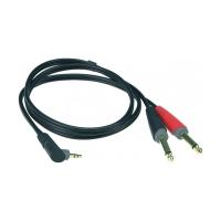 Photo KLOTZ AY5-A0300 CABLE MINI-JACK STÉRÉO COUDÉ/2 JACK - 3M