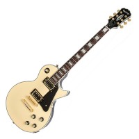 Photo EPIPHONE LES PAUL CUSTOM BLACK BACK PRO ANTIQUE IVORY GOLD