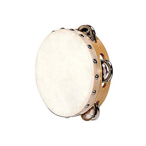 fuzeau tambourin peau naturelle 15 cm + 8 cymbalettes