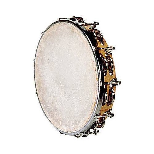 fuzeau tambourin peau naturelle 25 cm + 14 cymbalettes