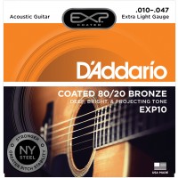 Photo D'ADDARIO EXP10NY COATED 80/20 BRONZE EXTRA LIGHT 10/47