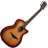 Photo LAG T100ASCE-BRS AUDITORIUM SLIM CUTAWAY ELECTRO BROWN SHADOW