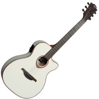 Photo LAG T100ASCE AUDITORIUM SLIM CUTAWAY ELECTRO IVORY