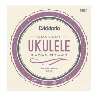 D'ADDARIO EJ53C UKULELE BLACK NYLON CONCERT