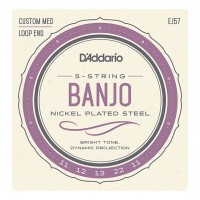 D'ADDARIO EJ57 BANJO 5ST NICKEL-PLATE CUST MED 11/22