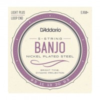 Photo D'ADDARIO EJ60+ CORDES BANJO 5C-PLAQUE NICKEL 095/20
