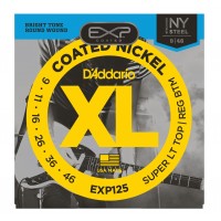 Photo D'ADDARIO EXP125NY COATED NICKEL WOUND SUPER LT TOP/REG BTM 9-46