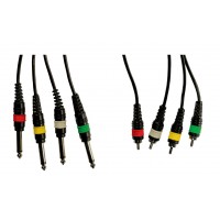 YELLOW CABLE MU02 4 JACKS MONO MALE/4 RCA MALE - 3M