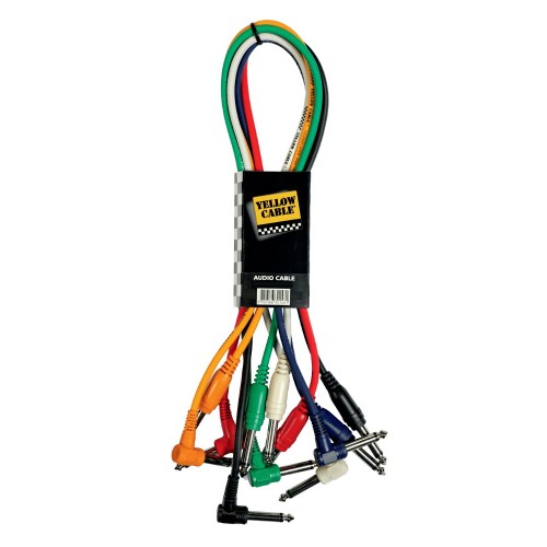 YELLOW CABLE P090CD-6 PATCH DE COULEUR JACK COUDÉ/JACK - 90CM (X6)