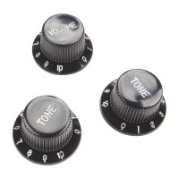 Yellow Parts EZ1215B - Boutons Strat (1 Volume et 2 Tone) Noirs